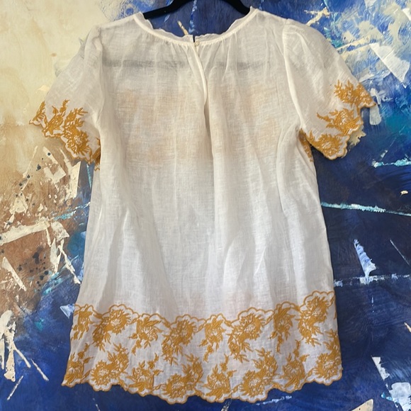 White and Yellow Embroidered Loft Shirt - Picture 2 of 3